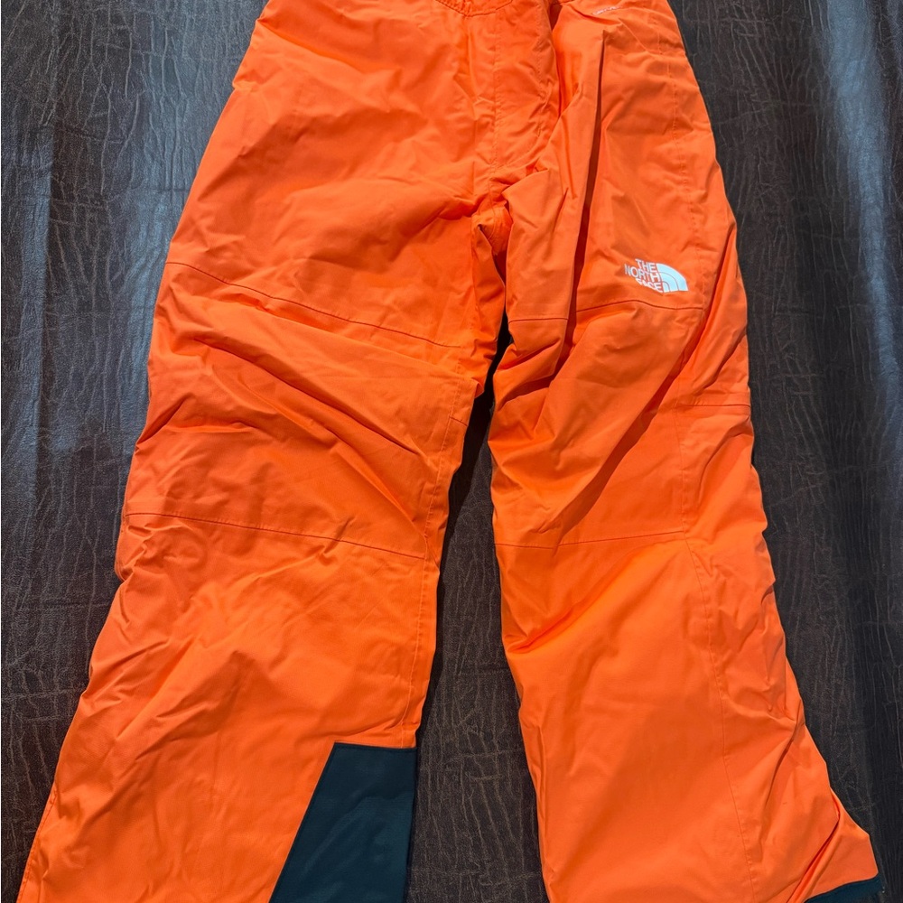 The North Face Kids Orange Ski Pants 7/8, adjustable waist